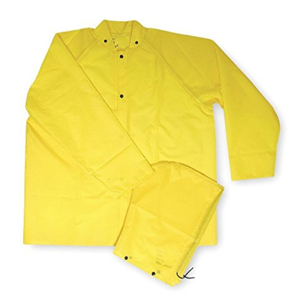 CONDOR 4PCR1 Rain Jacket, 4XL, Yellow, Hood